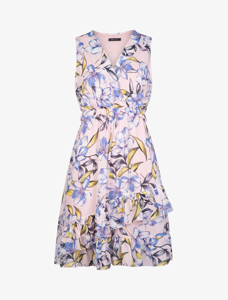 Robe patineuse à imprimé floral - rose - 3