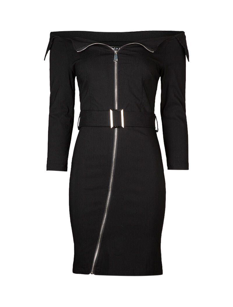 Robe fourreau zippée - noir - 3