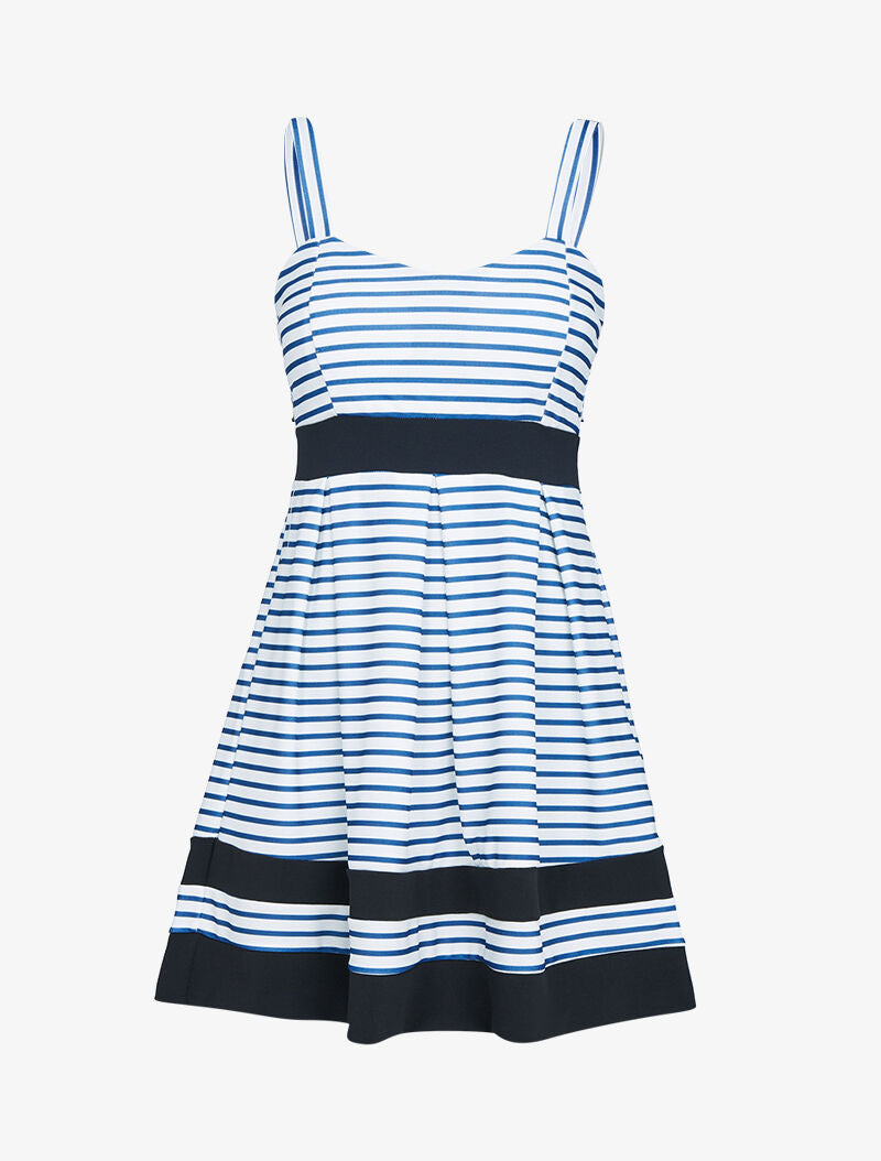 Robe rayée à bandes contrastantes - marine - 3