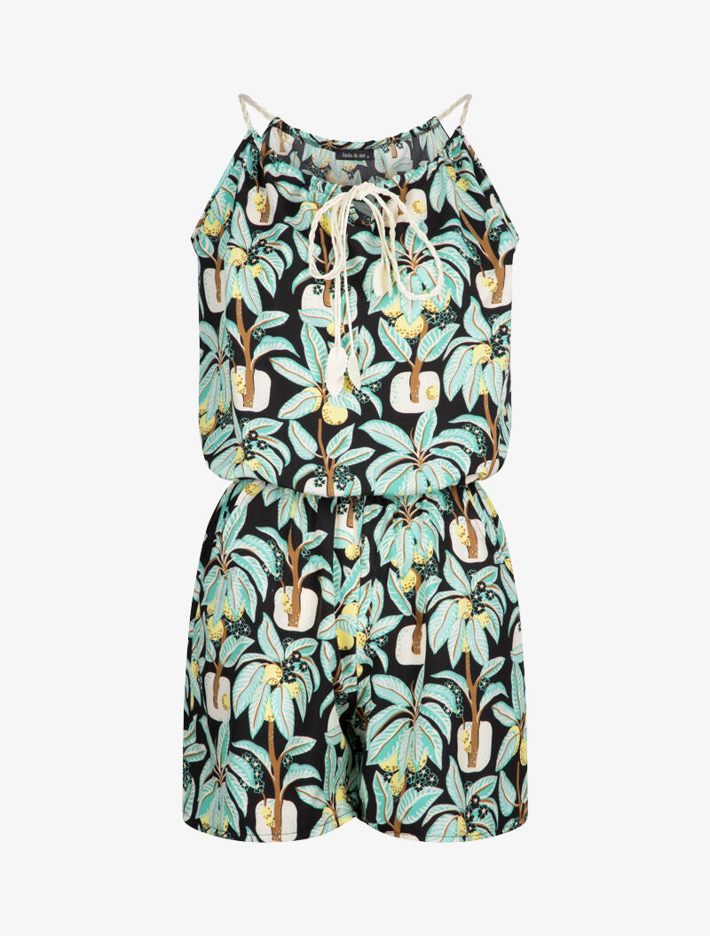 Combishort à imprimé cocotiers - noir - 2