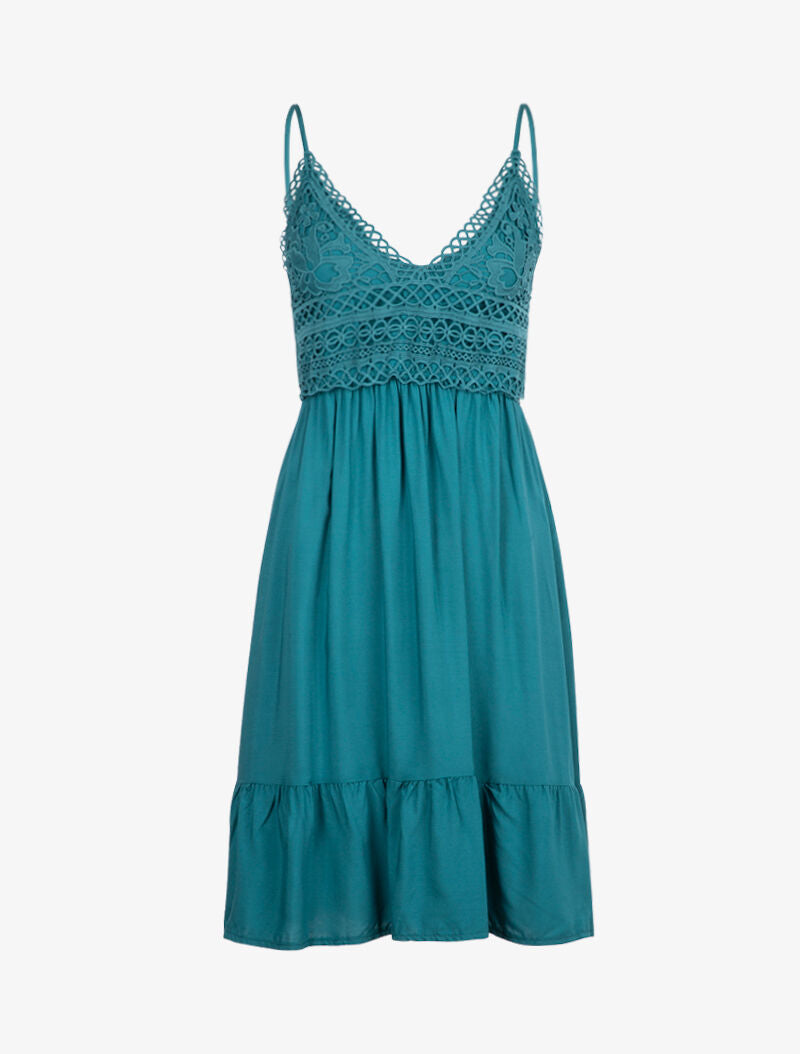 Robe à buste en crochet - bleu pétrole - 2