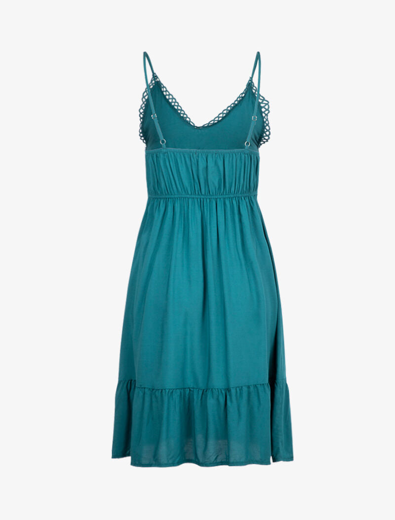 Robe à buste en crochet - bleu pétrole - 3