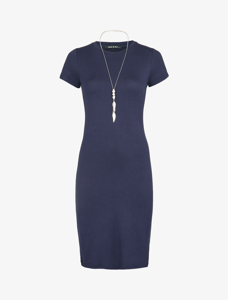 Robe t-shirt ajustée - marine - 1