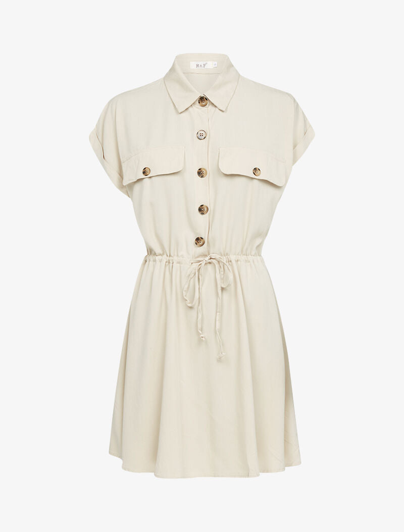 Robe à buste chauve souris - beige - 1