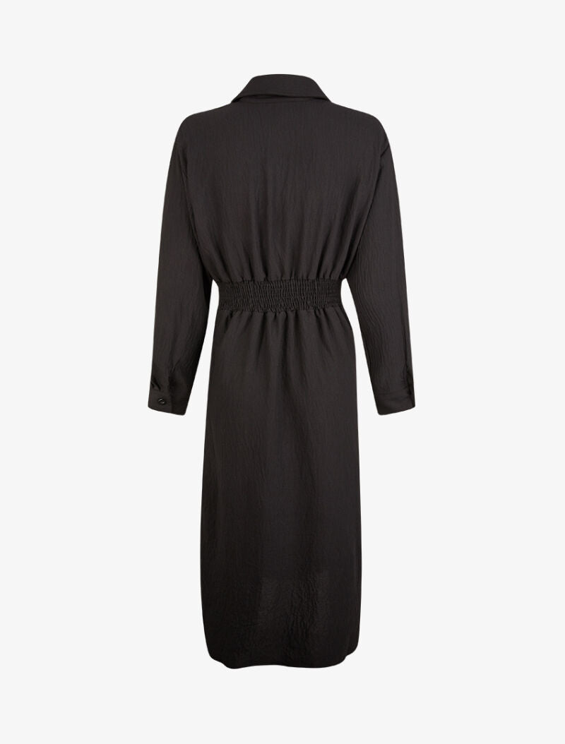 Robe chemise à pans boutonnés - noir - 2