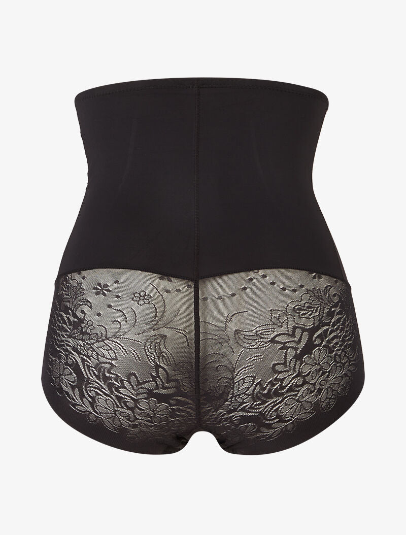 Culotte gainante à détails dentelle - noir - 2
