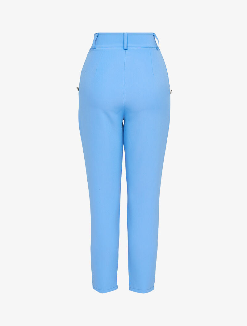 Pantalon 7/8 à boutons décoratifs - bleu ciel