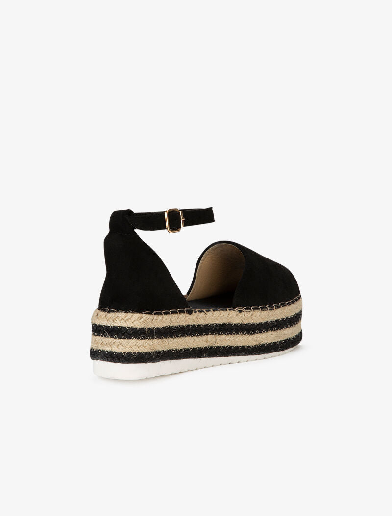 Nu-pieds à plateforme et bouts ronds ouverts - noir - 4