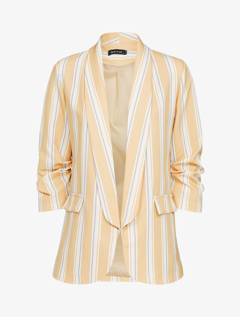 Blazer à manches plissées et rayures - pêche - 3