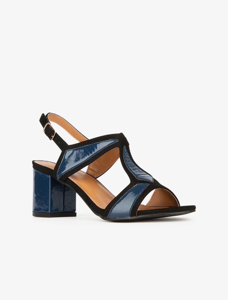 Salomé stylisées vernies et suédine - marine - 2