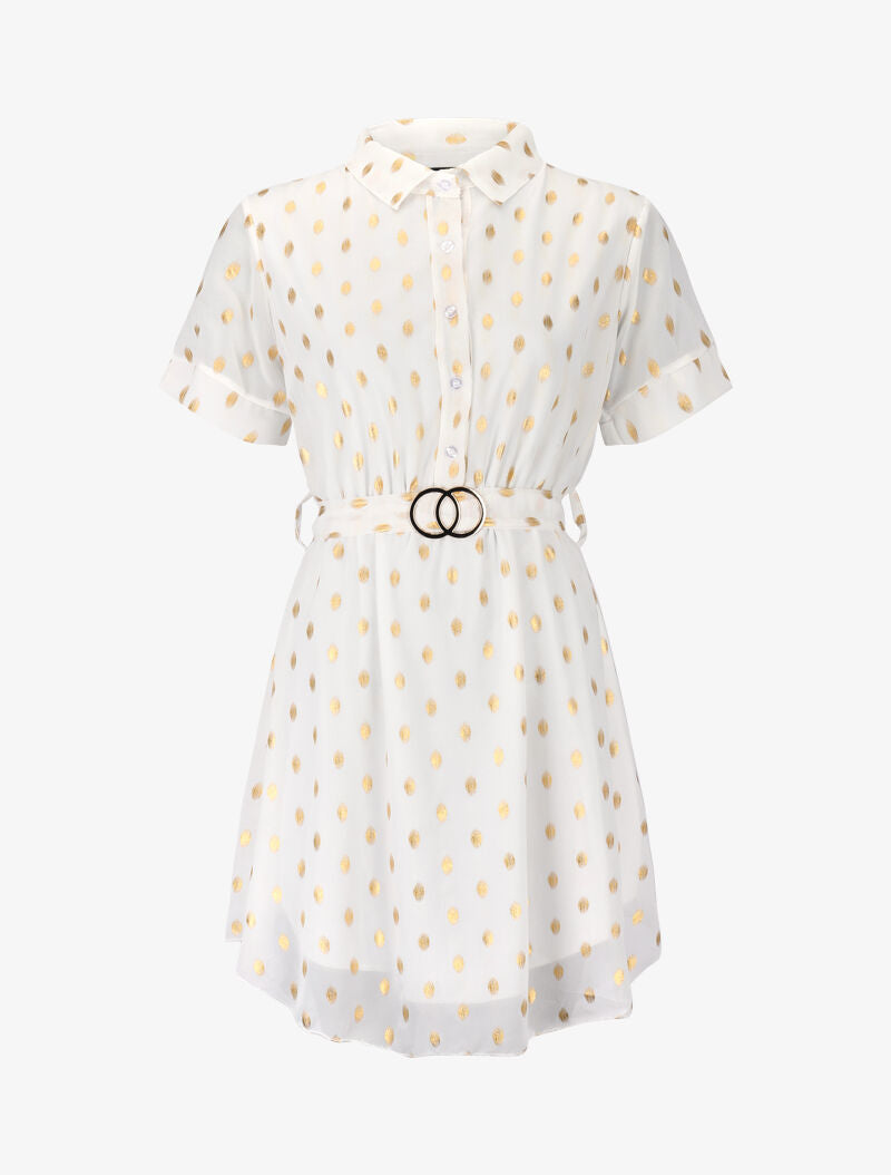 Robe patineuse à imprimé moucheté - blanc - 3