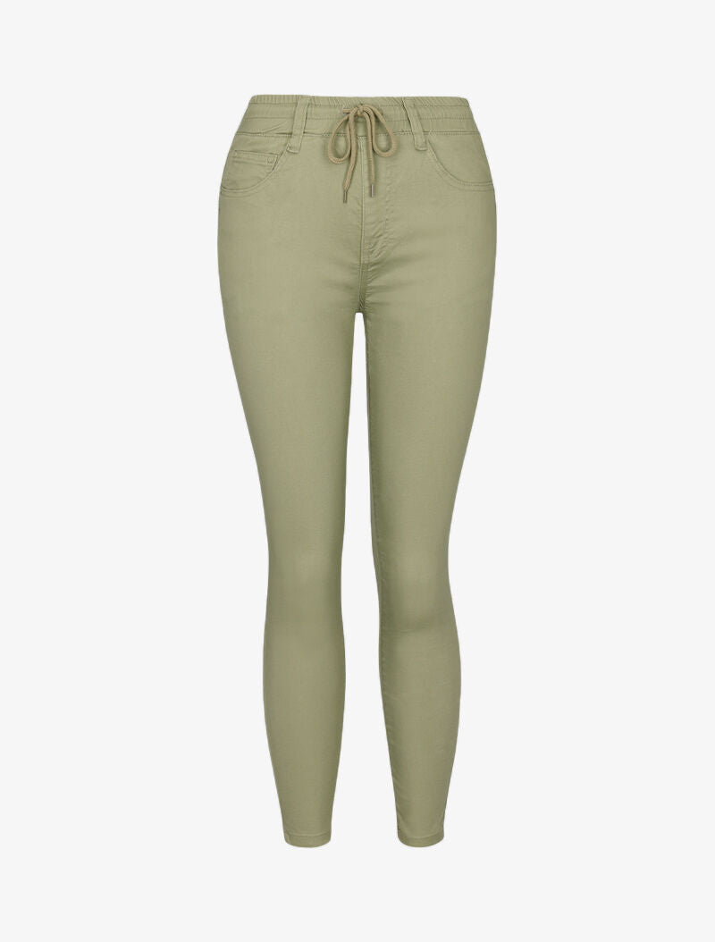 Pantalon à cordons de serrage - kaki - 3