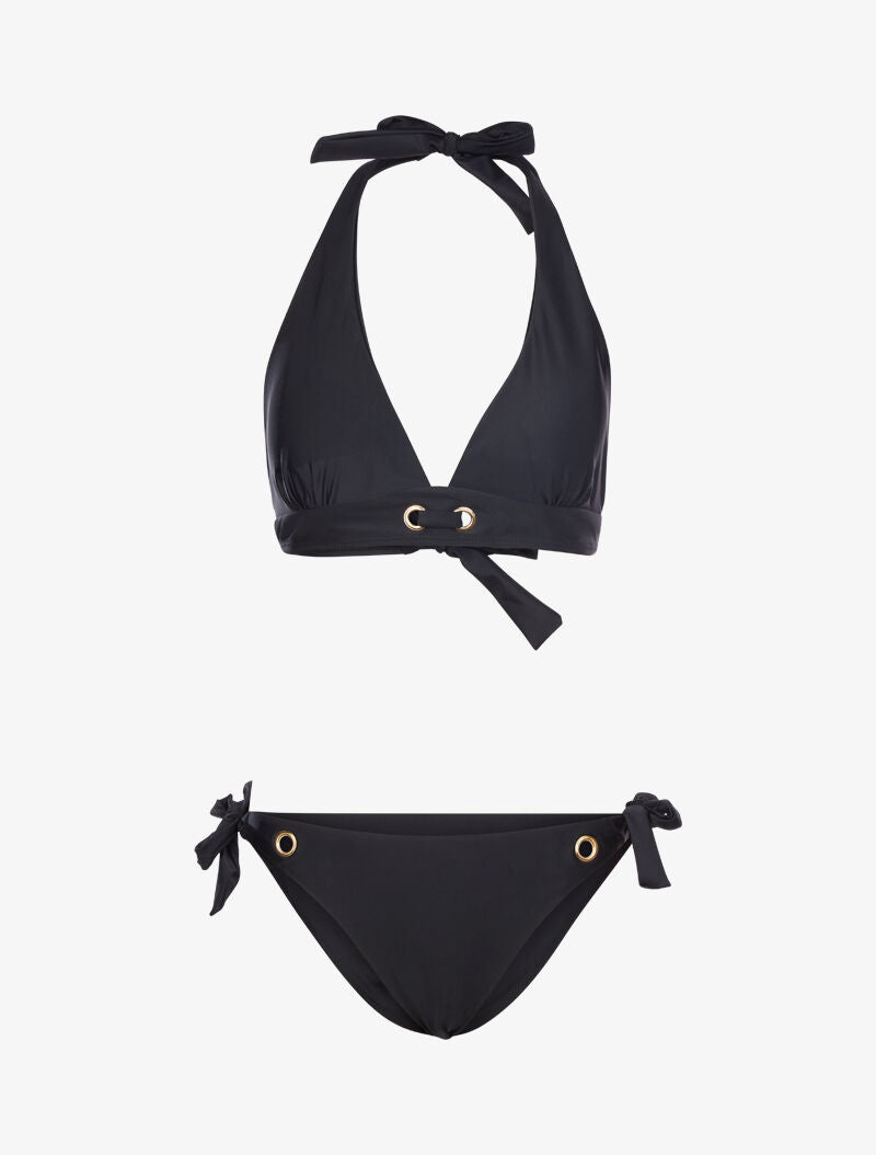 Bikini à détails oeillets - noir - 1