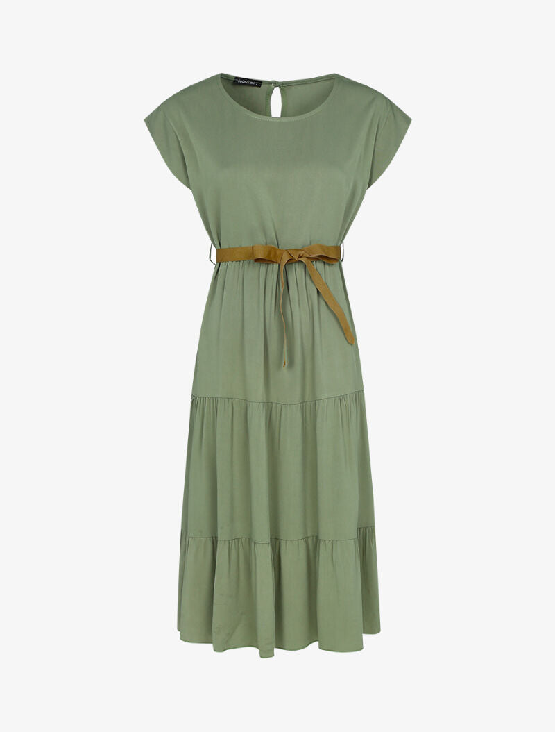 Robe trapèze basique - kaki - 3