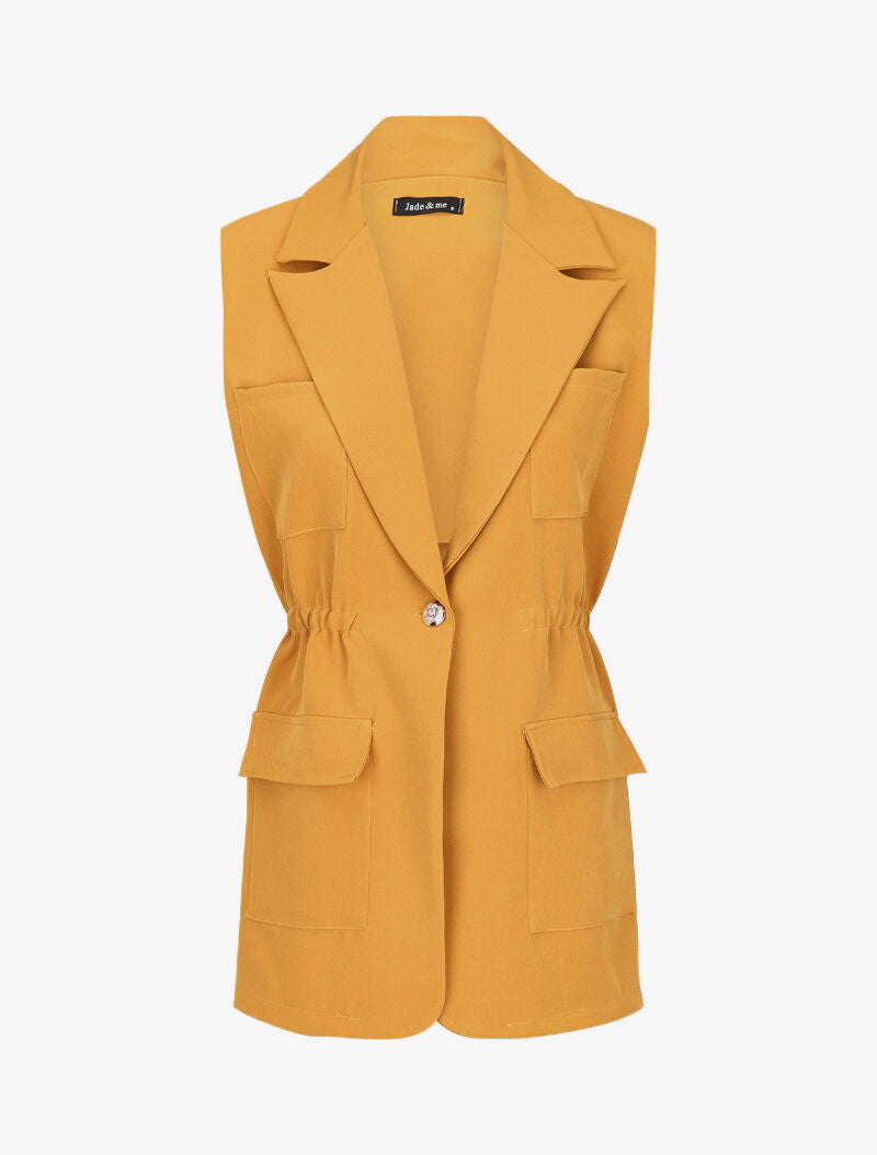 Blazer cintrée stylisée - moutarde - 2