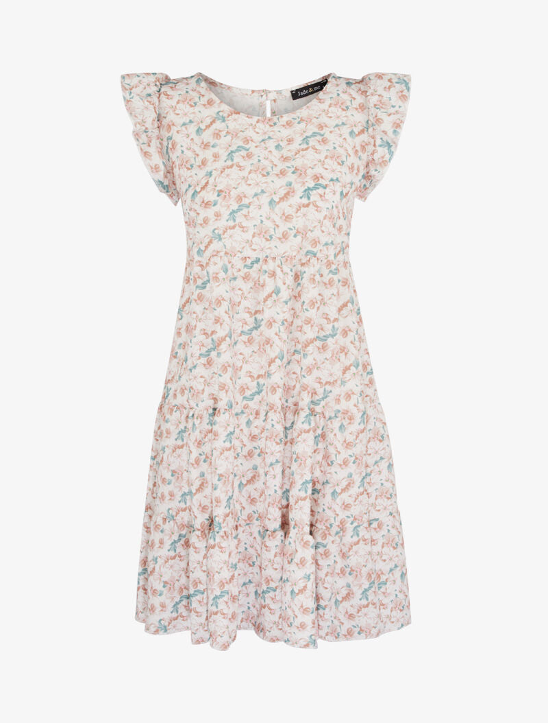 Robe trapèze à épaules volantées - blanc - 3