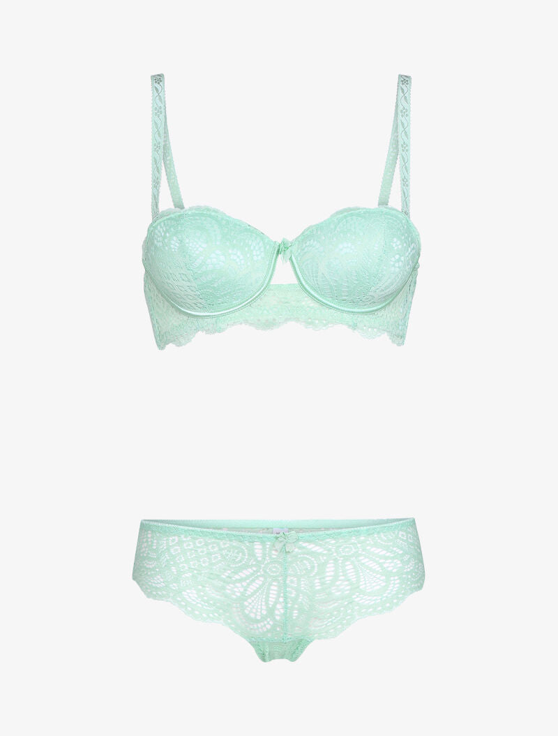 Ensemble broderie stylisée - vert d&