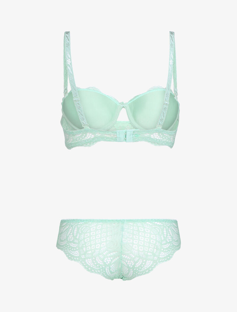 Ensemble broderie stylisée - vert d&
