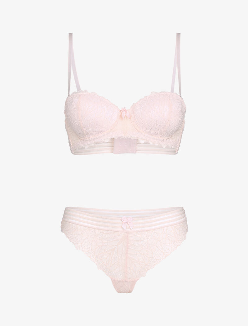 Ensemble à liserés élastiqués - rose - 1