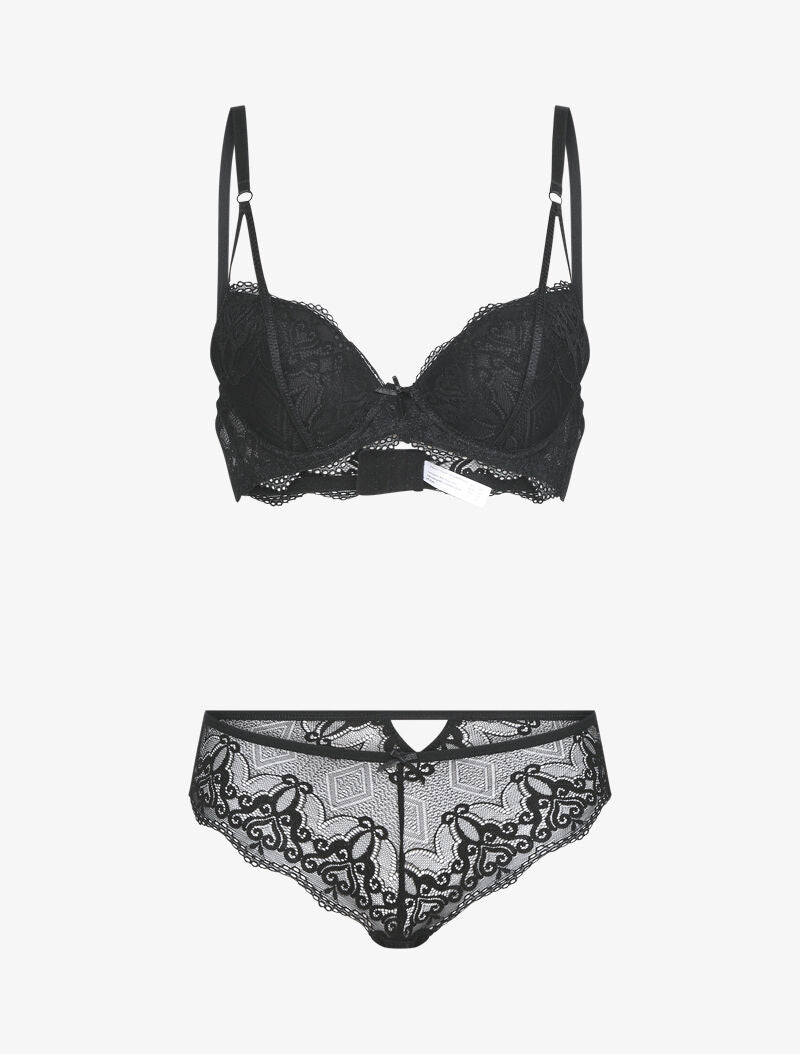Ensemble en dentelle baroque - noir - 3