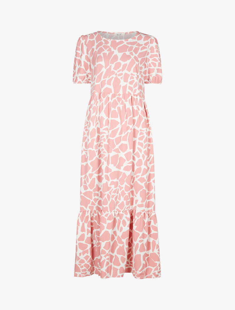 Robe longue droite imprimé girafe - rose - 3