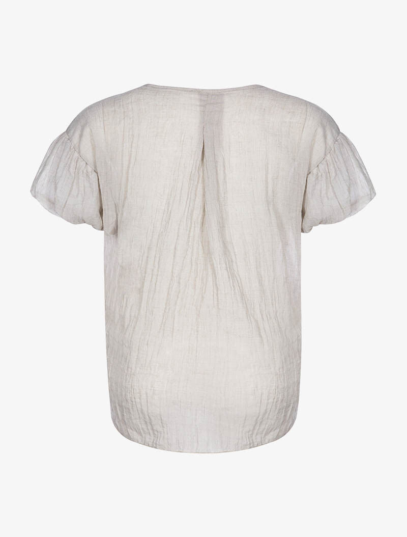 Blouse avant à nouer - beige - 2