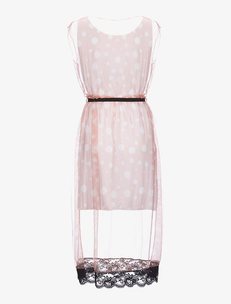 Robe voile avec doublure - rose - 2