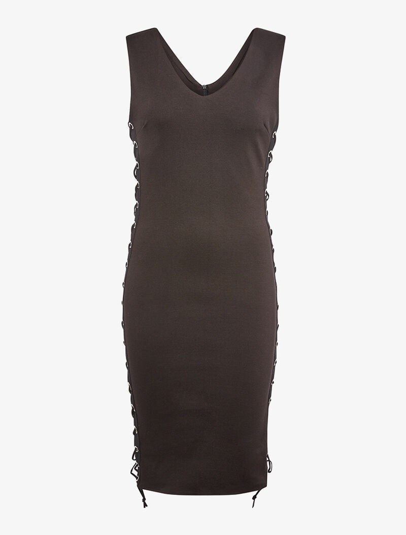 Robe côtés à lacets - noir - 5