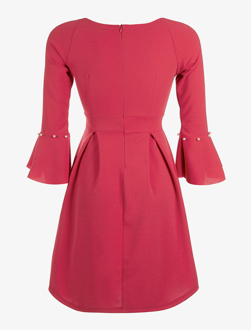 Robe évasée perlée - fushia - 2