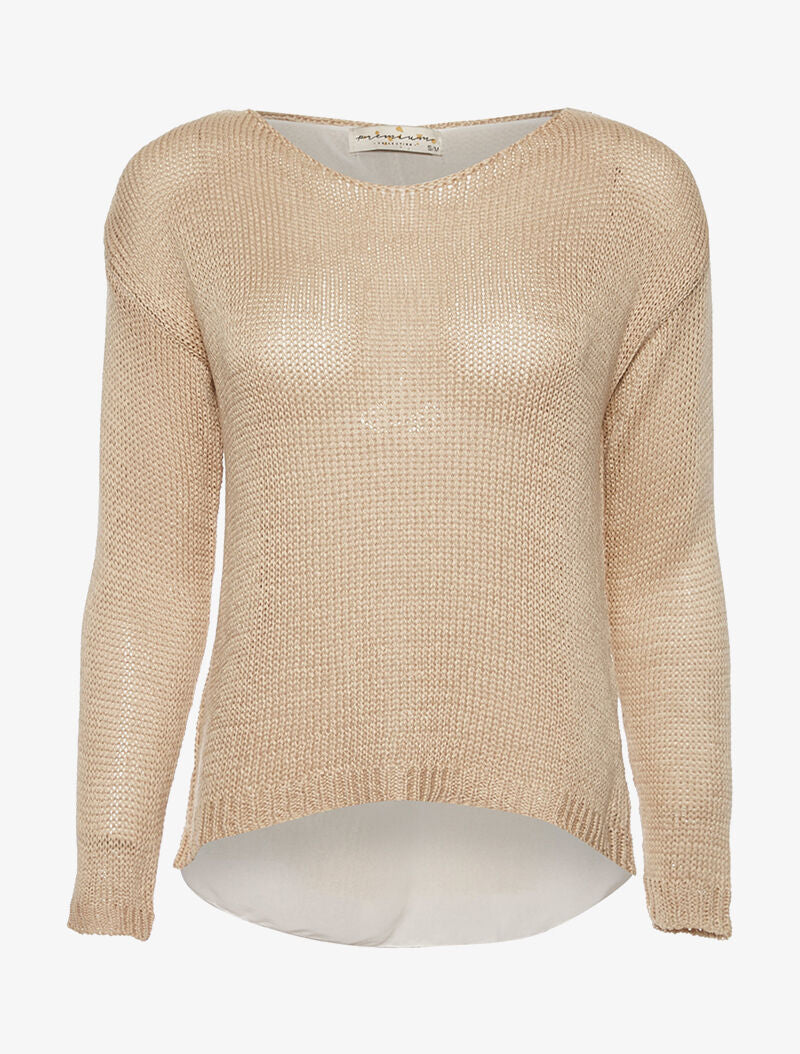 Pull dos ouvert à voile - beige - 3