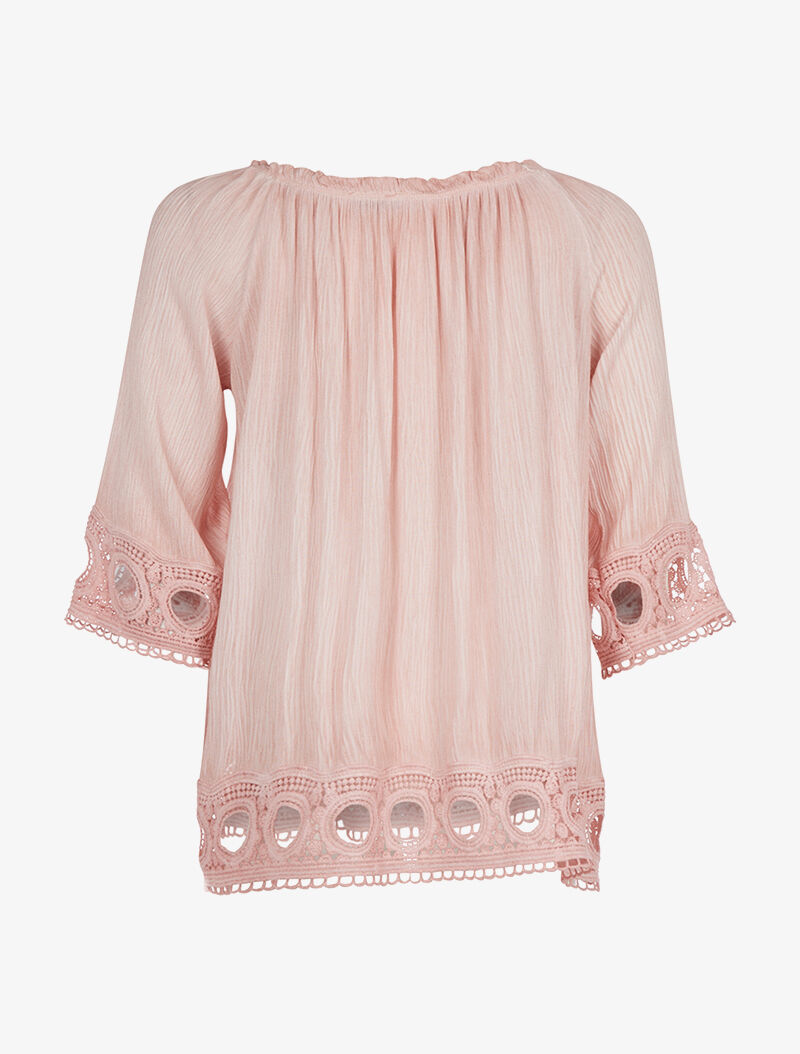 Blouse ample plis délavés - rose - 2