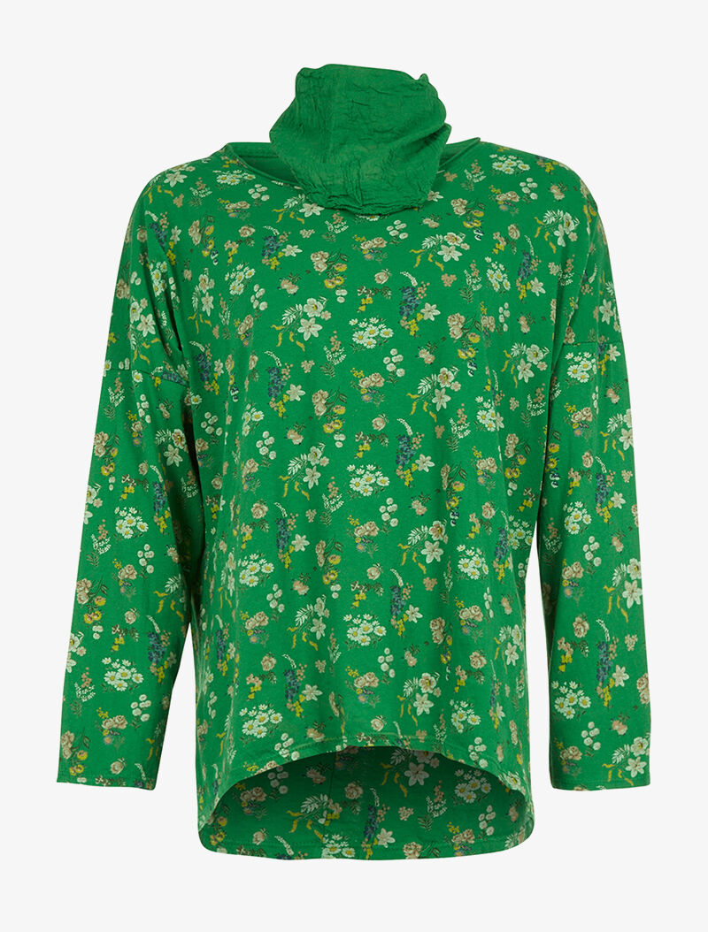 Top ample et foulard - vert - 1