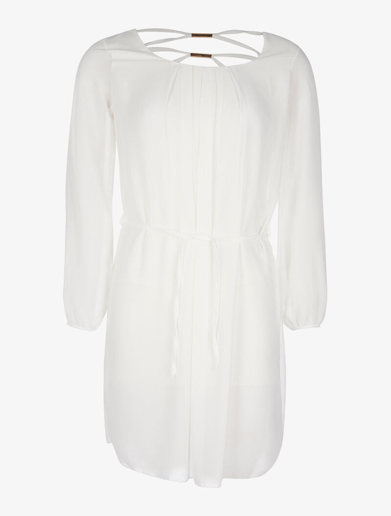 Robe dos lace out bijoux - blanc - 3