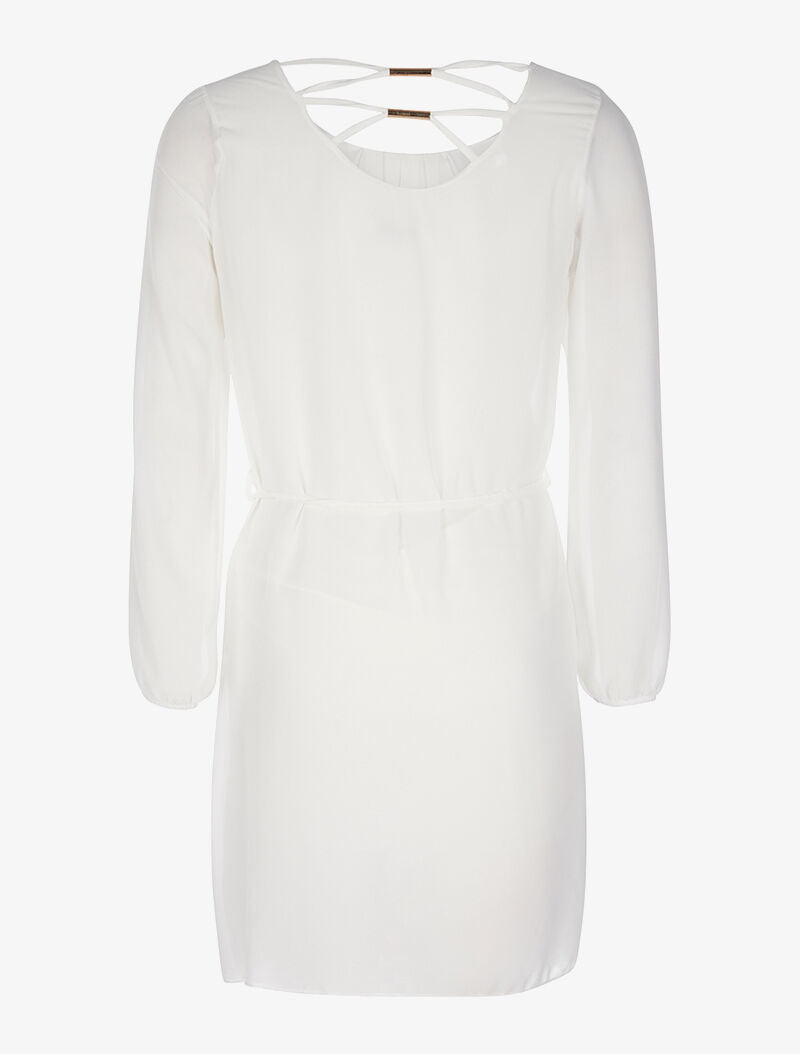 Robe dos lace out bijoux - blanc - 2
