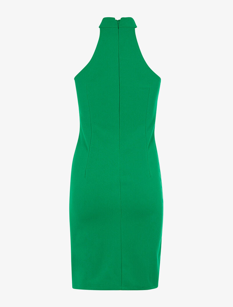 Robe bustier col chocker - vert - 2