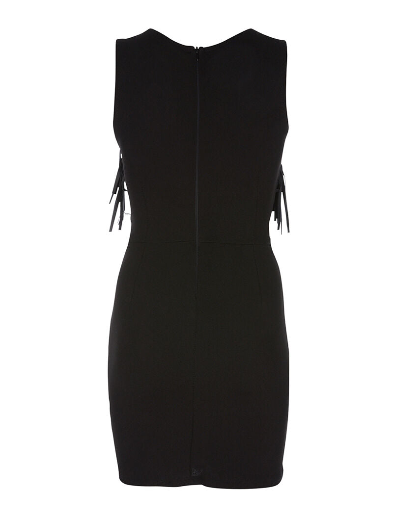 Robe avant en simili frangé - noir - 2