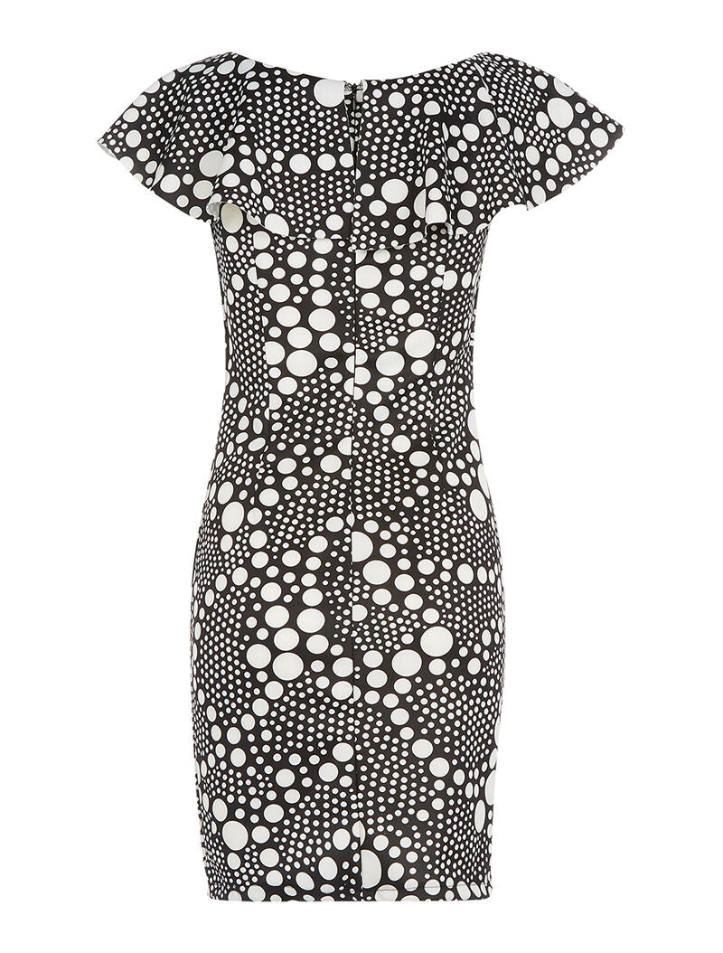 Robe à pois buste volanté - noir - 2