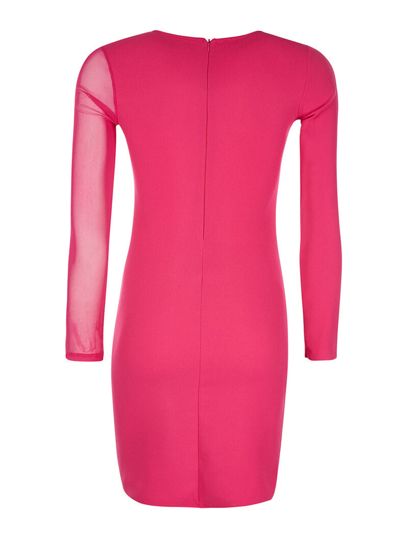 Robe à manche transparente - fushia - 2