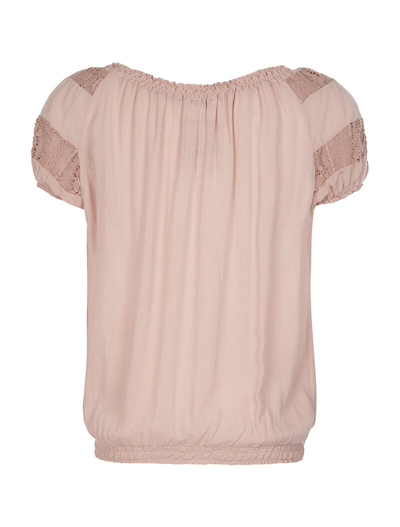 Top bordure dentelle - rose - 2
