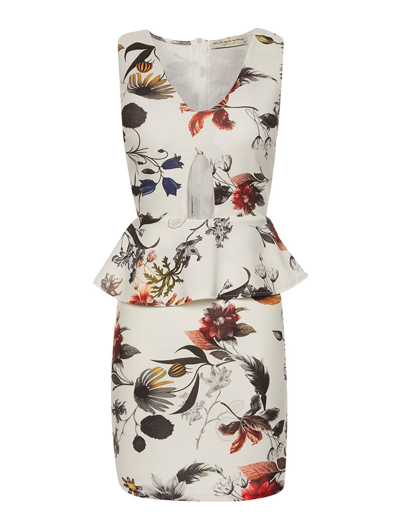 Robe fourreau ventre nu - blanc - 6
