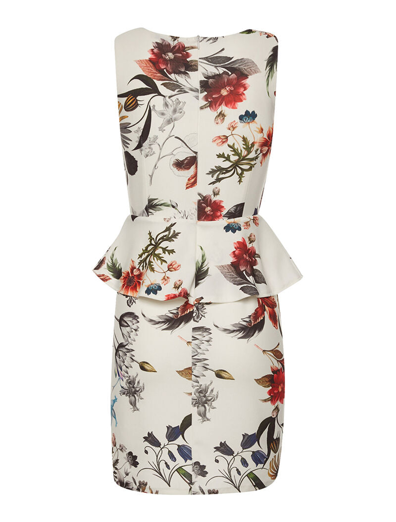 Robe fourreau ventre nu - blanc - 5