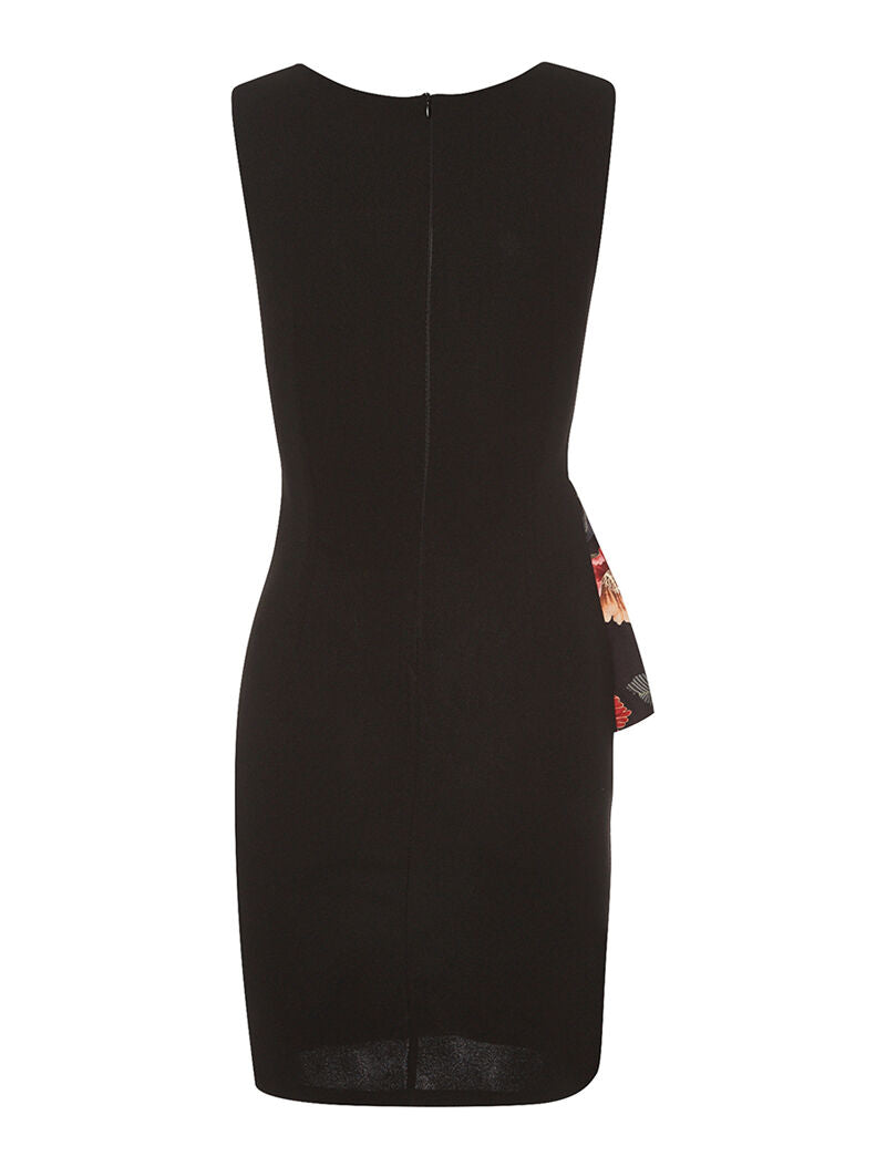 Robe empiècement imprimé - noir - 2