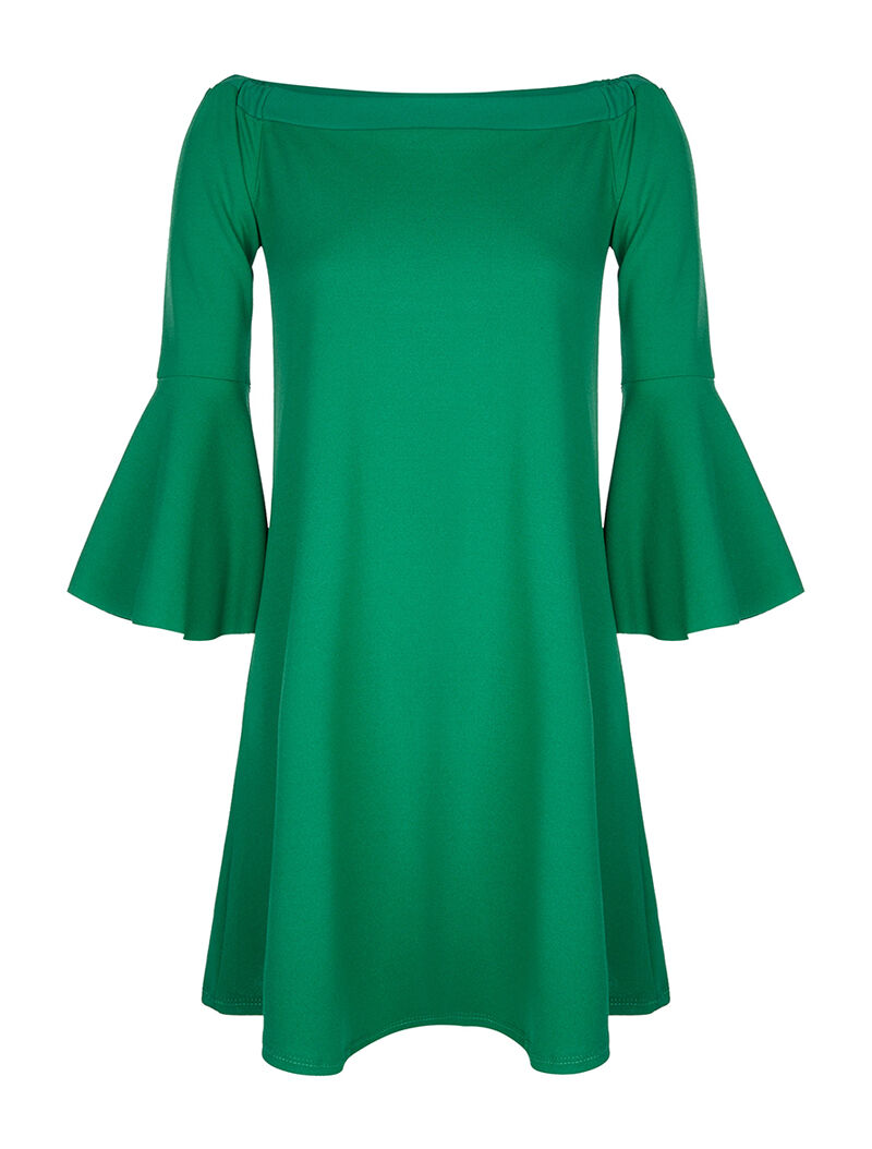 Robe coupe ample épaules nues - vert - 3