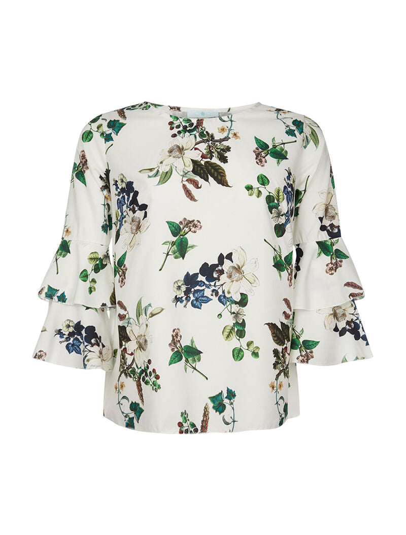 Top fluide manches 3/4 - blanc