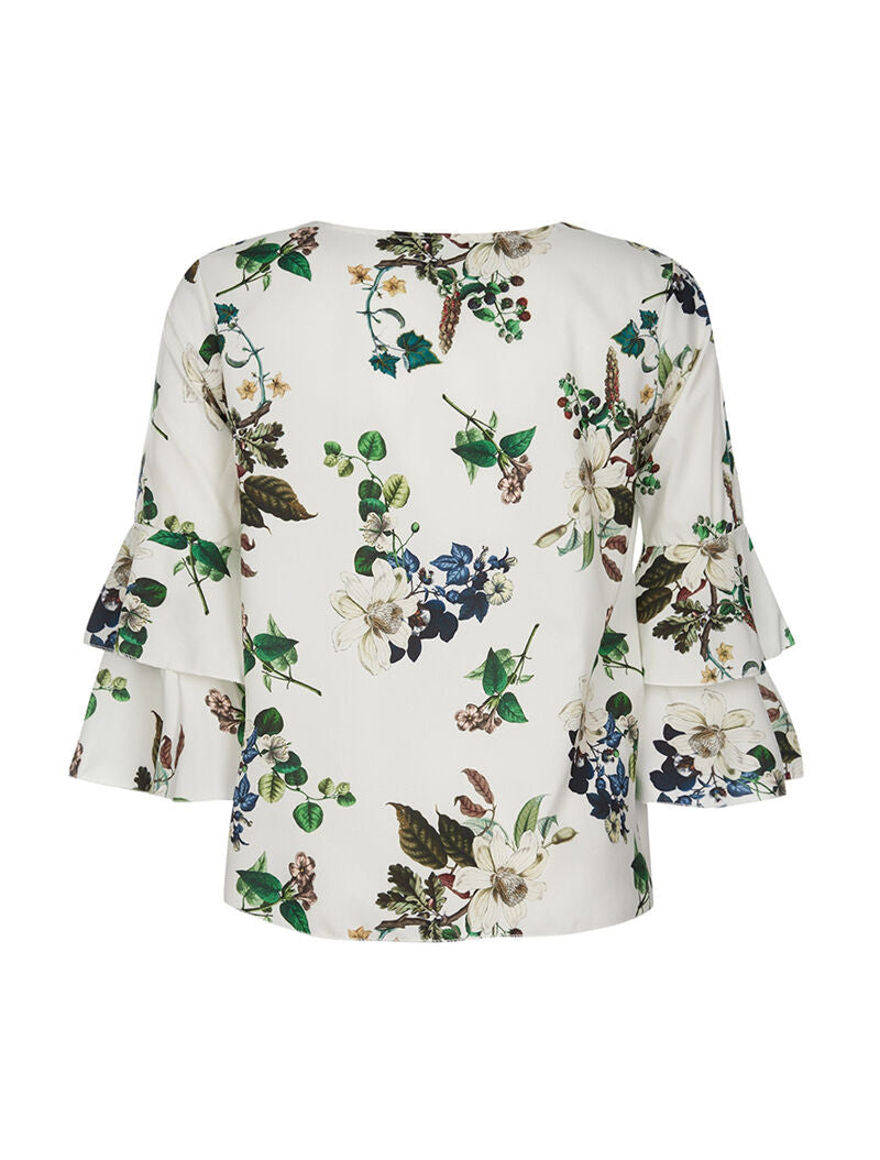 Top fluide manches 3/4 - blanc