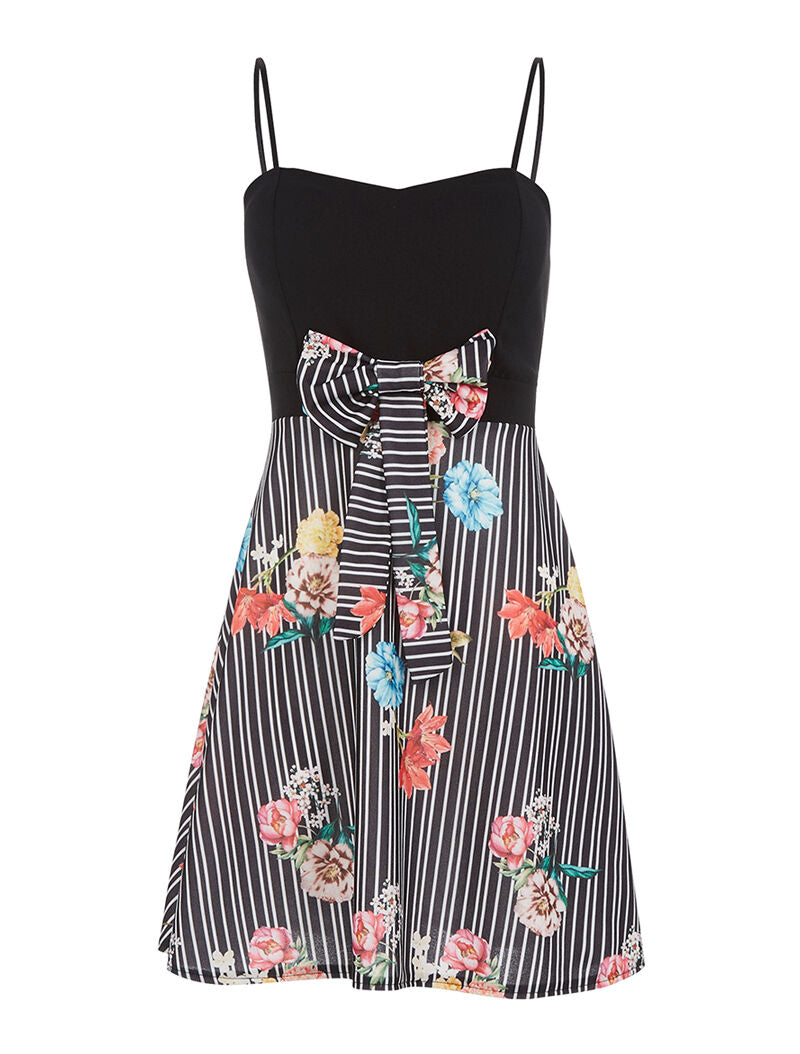 Robe bustier bas imprimé - noir - 5