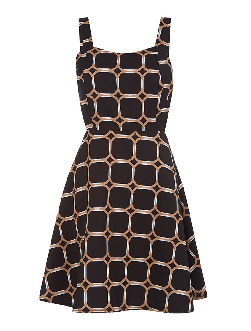 Robe motifs imprimés côtés ouverts - noir - 2