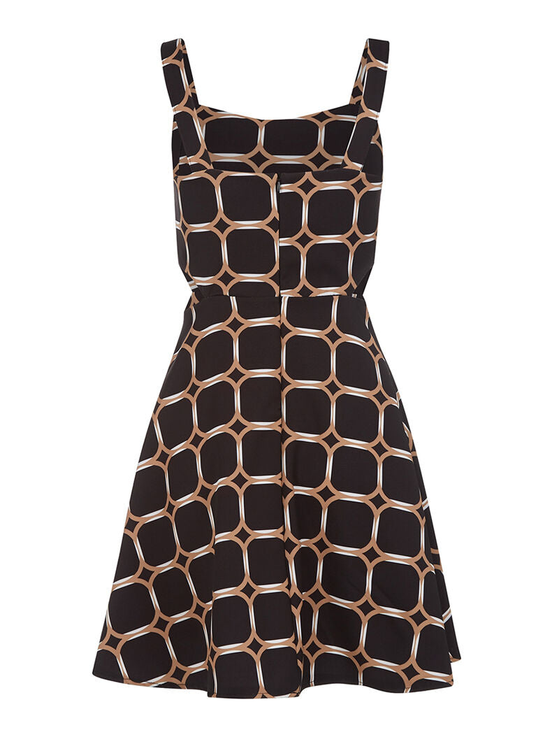 Robe motifs imprimés côtés ouverts - noir - 4