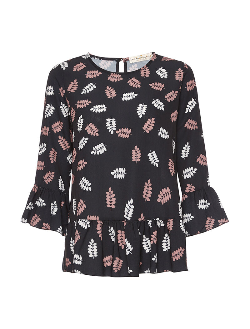 Blouse feuille de fougère - noir - 1