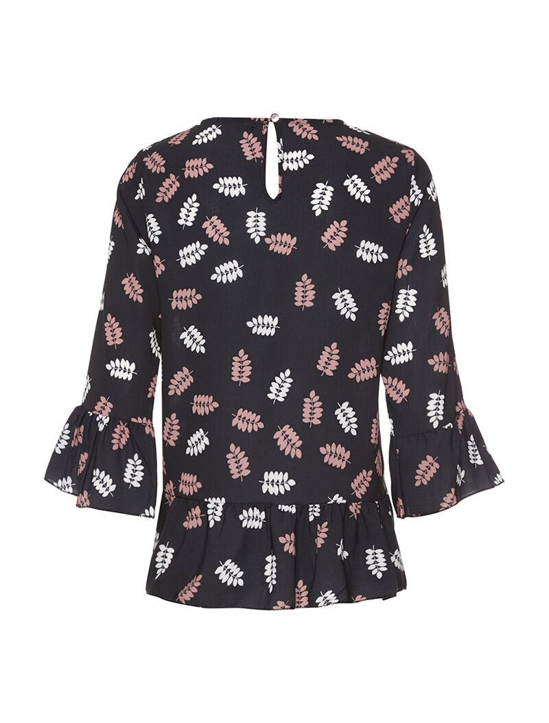 Blouse feuille de fougère - noir - 2